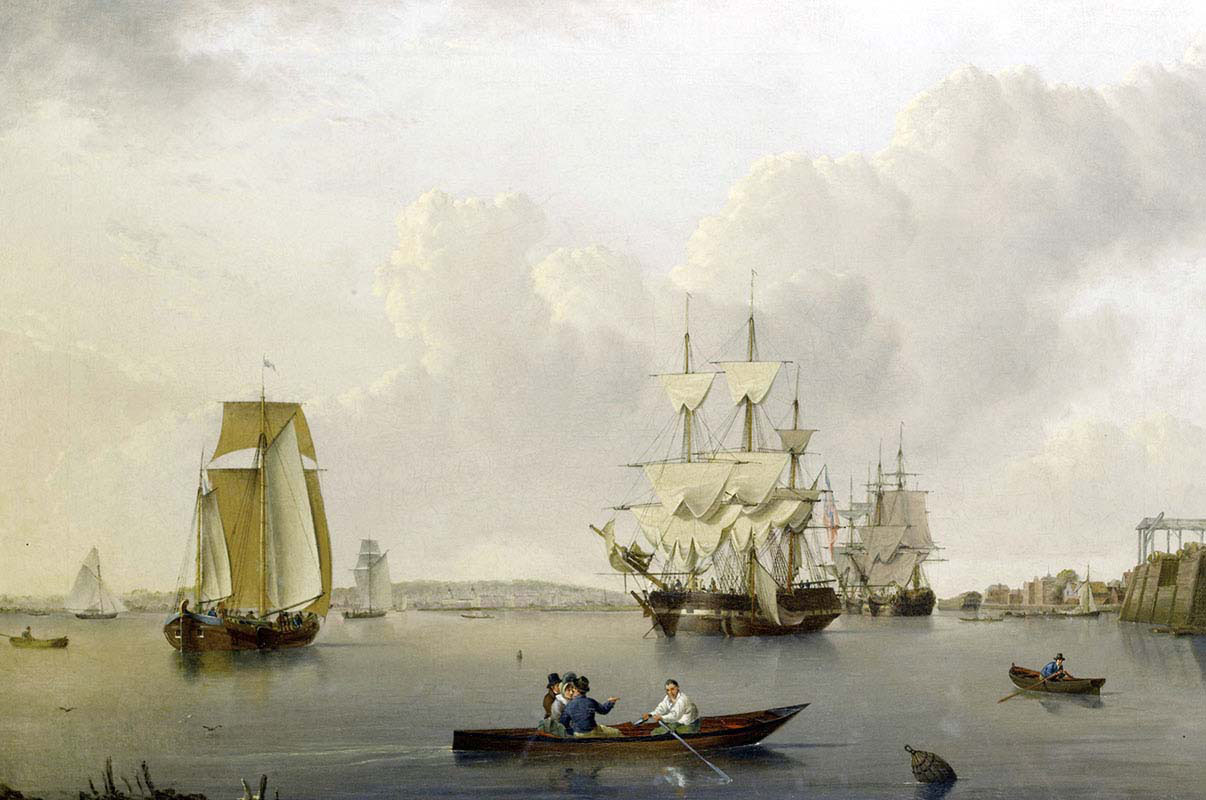 Merchant Ships and Indiamen lying off the Isle of Dogs